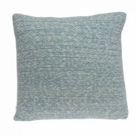 20" x 0.5" x 20" Transitional Blue Cotton Pillow Cover (Pack of 1)