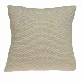 Casual Square Sweater Knit Beige Accent Pillow Cover (Pack of 1)