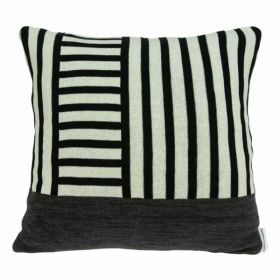 Black and Grey Pillow Cover With Down Insert (Pack of 1)