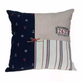 20" x 0.5" x 20" Nautical Multicolor Pillow Cover (Pack of 1)