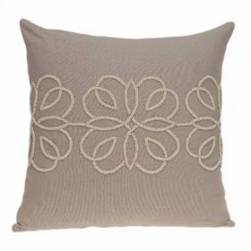 20" x 7" x 20" Stunning Transitional Tan Cotton Pillow Cover With Poly Insert (Pack of 1)
