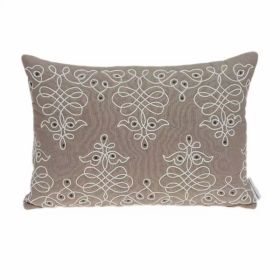 20" x 0.5" x 14" Traditional Beige Pillow Cover (Pack of 1)