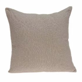 20" x 7" x 20" Elegant Transitional Tan Pillow Cover With Poly Insert (Pack of 1)