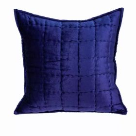 20" x 7" x 20" Transitional Royal Blue Quilted Pillow Cover With Poly Insert (Pack of 1)