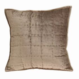 20" x 7" x 20" Transitional Taupe Solid Quilted Pillow Cover With Poly Insert (Pack of 1)