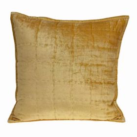 20" x 7" x 20" Transitional Yellow Solid Quilted Pillow Cover With Poly Insert (Pack of 1)