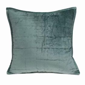 20" x 7" x 20" Transitional Sea Foam Solid Quilted Pillow Cover With Poly Insert (Pack of 1)