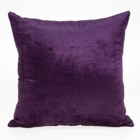 18" x 7" x 18" Transitional Purple Solid Pillow Cover With Poly Insert (Pack of 1)