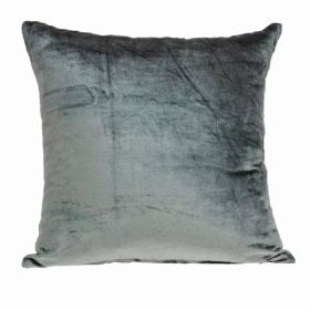 18" x 7" x 18" Transitional Charcoal Solid Pillow Cover With Poly Insert (Pack of 1)