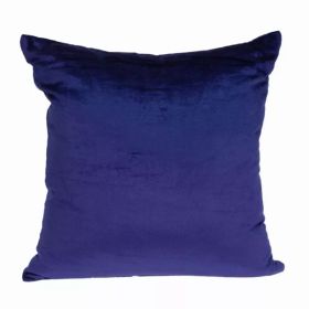 18" x 7" x 18" Transitional Royal Blue Solid Pillow Cover With Poly Insert (Pack of 1)