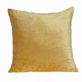 18" x 7" x 18" Transitional Yellow Solid Pillow Cover With Poly Insert (Pack of 1)
