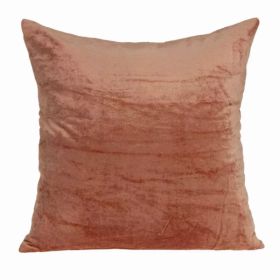 18" x 7" x 18" Transitional Orange Solid Pillow Cover With Poly Insert (Pack of 1)