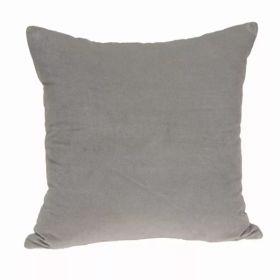 20" x 7" x 20" Transitional Gray Solid Pillow Cover With Poly Insert (Pack of 1)