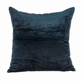 22" x 7" x 22" Transitional Dark Blue Solid Pillow Cover With Poly Insert (Pack of 1)