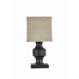 Classic Black Accent Lamp with Neutral Shade (Pack of 1)