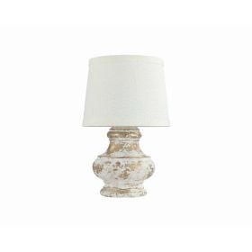 Distressed White and Gold Accent Lamp (Pack of 1)