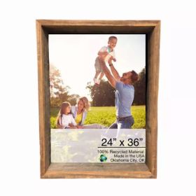 28"x40" Rustic Weathered Grey Box Picture Frame with Hanger (Pack of 1)