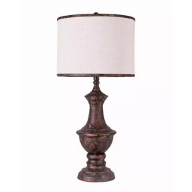 Metal Finish Traditional Table Lamp with Ivory Linen Shade (Pack of 1)