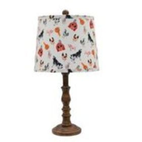 Brown Traditional Table Lamp with Farm Animal Printed Shade (Pack of 1)