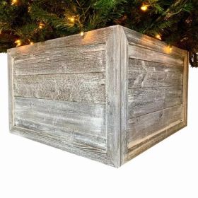 23" Square White Wash Christmas Tree Collar (Pack of 1)