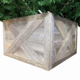 23" Square Natural Weathered Gray Christmas Tree Collar (Pack of 1)