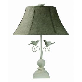 Cheerful White Table Lamp with 3D White Birds (Pack of 1)