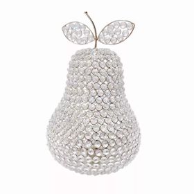 17.5" Jumbo Faux Crystal Silver Pear Sculpture (Pack of 1)