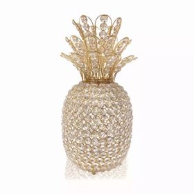 15" Faux Crystal and Gold Pineapple Sculpture (Pack of 1)