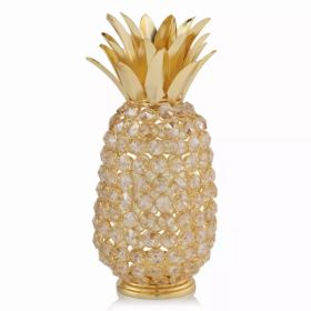 11" Faux Crystal and Gold Pineapple Sculpture (Pack of 1)