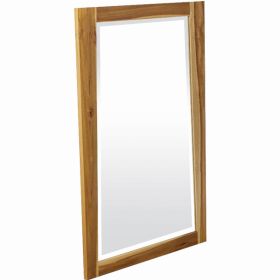 Solid Teak Wall Mirror in Natural Finish (Pack of 1)
