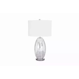 Set of 2 Silver Crackled Glass Table Lamp
