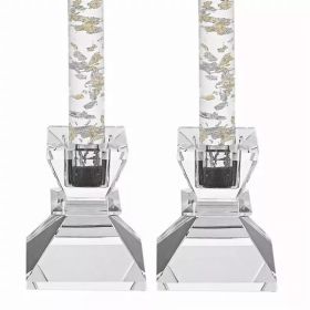 Hand Crafted Crystal Pair of Handcrafted Candle Holders (Pack of 1)