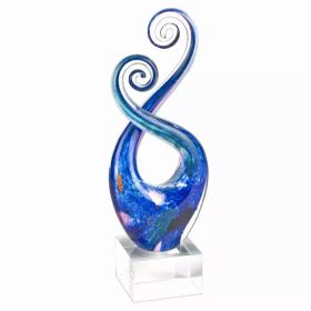 10" MultiColor Art Glass Centerpiece on Crystal Base (Pack of 1)