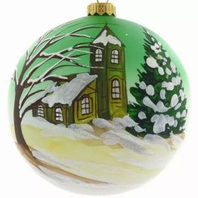 Mouth Blown Polish Glass Artistic Church Christmas Ornament (Pack of 1)