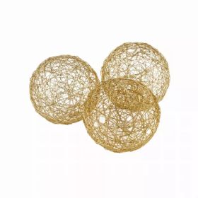 5" X 5" X 5" Gold Iron Wire Spheres Box Of 3 (Pack of 1)