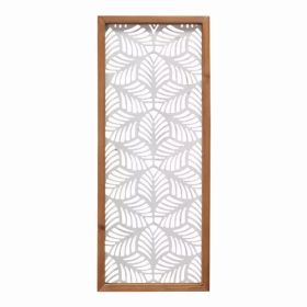 Carved Leaf Wood Framed Wall Panel (Pack of 1)
