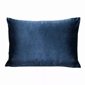 Royal Blue Velvet Lumbar Throw Pillow (Pack of 1)