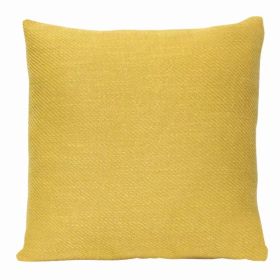 Mustard Yellow Tweed Textured Velvet Square Pillow (Pack of 1)