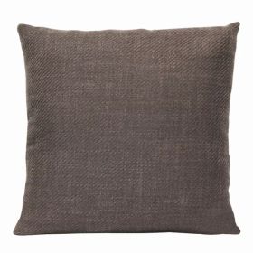 Square Mocha Brown Tweed Textured Throw Pillow (Pack of 1)