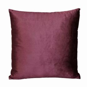 Merlot Purple Textured Velvet Square Pillow (Pack of 1)
