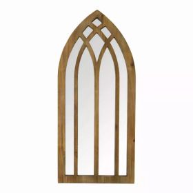 36" Gothic Inspired Arch Wood Wall Mirror (Pack of 1)