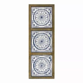 Distressed Mykonos Medallion Metal and Wood Wall decor (Pack of 1)