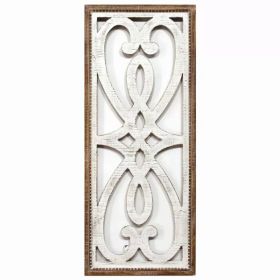 Distressed Heart and Fleur de Lis Wood Panel Wall decor (Pack of 1)