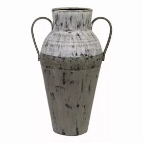 Tall Aged Look Distressed Metal Vase (Pack of 1)