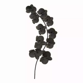 Matte Black & Gold Metal Orchids Wall decor (Pack of 1)