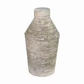13" Boho Vibe Earth Tone Metal decorative Table Vase (Pack of 1)