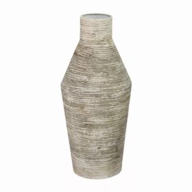 16" Boho Vibe Earth Tone Metal decorative Table Vase (Pack of 1)