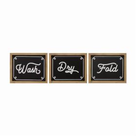 Wash Dry Fold Rustic Laundry Wall Art 3Piece Set (Pack of 1)