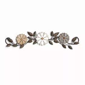 Tri-Color Wood and Metal Floral Over the Door Wall decor (Pack of 1)