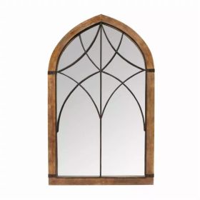 Cathedral Wood Framed Vintage Mirror (Pack of 1)